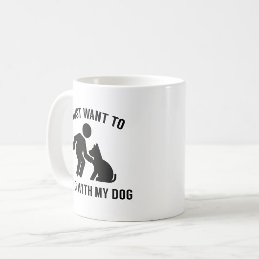 Mug Accrochez-vous à mon chien (Devant gauche)