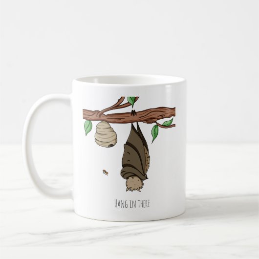 Mug Accrochez-vous là mignon chat dormant Personnalisé (Gauche)