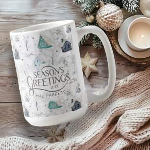 Mug Accueil confortable Noël Turquoise ID985