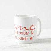 Mug accueil Coordonnée de la latitude de longitude (Devant droit)