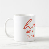 Mug accueil Coordonnée de la latitude de longitude  (Gauche)