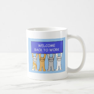 Mug Accueil de nouveau aux chats de bande dessinée de