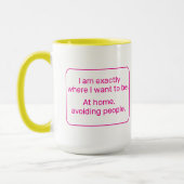 Mug Accueil (droitier, jaune / rose) (Gauche)