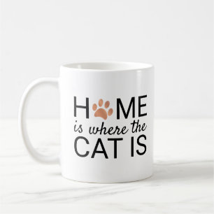 Mug Accueil Est Où Le Chat Est Rose Empreintes de patt