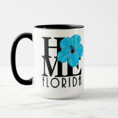 Mug ACCUEIL Floride Hibiscus bleu 15oz (Gauche)