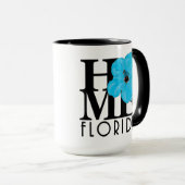 Mug ACCUEIL Floride Hibiscus bleu 15oz (Devant droit)