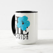 Mug ACCUEIL Floride Hibiscus bleu 15oz (Devant gauche)