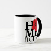 Mug ACCUEIL Floride Hibiscus rouge 11oz (Devant droit)