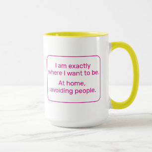 Mug Accueil (gaucher, jaune / rose)