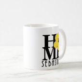 Mug ACCUEIL Hibiscus jaune Sebastian 11oz (Devant droit)