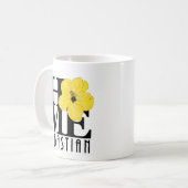 Mug ACCUEIL Hibiscus jaune Sebastian 11oz (Devant gauche)