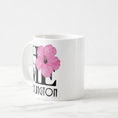 Mug ACCUEIL Hibiscus rose Wellington 11oz (Devant gauche)