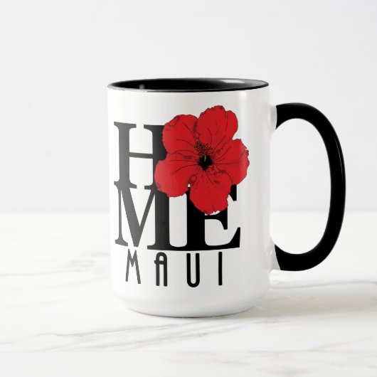 Mug ACCUEIL Maui Red Hibiscus 15oz (Droite)