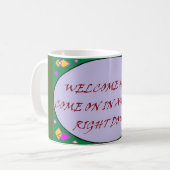 Mug Accueil message rouge et vert design (Devant gauche)
