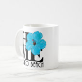 Mug ACCUEIL Mexico Beach Floride Hibiscus bleu 11oz (Devant gauche)