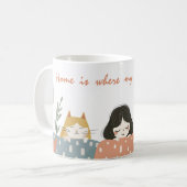 Mug Accueil où mes CATS sont mignons Chat Maman (Devant gauche)