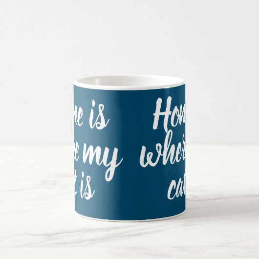Mug Accueil Où Mon Chat Est Blanc Script Marine (Centre)