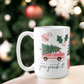 Mug Accueil Où Vous Le Garez Pink Van Christmas Tree