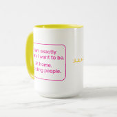 Mug Accueil (pour droitier, jaune / rose) (Devant gauche)