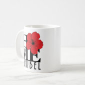 Mug ACCUEIL Sanibel Floride Rouge Hibiscus 11oz (Devant gauche)
