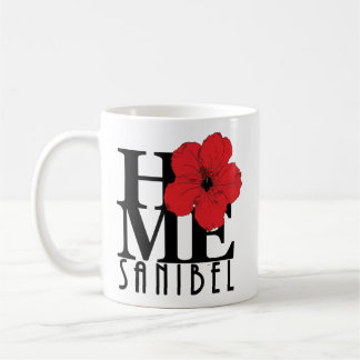 Mug ACCUEIL Sanibel Floride Rouge Hibiscus 11oz