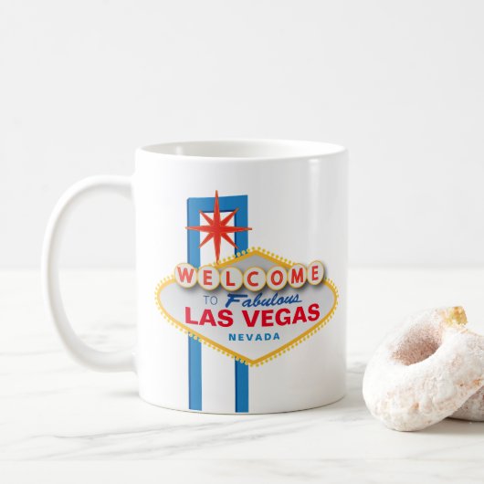 Mug "Accueillez signe iconique de Las Vegas au Nevada (Avec donut)