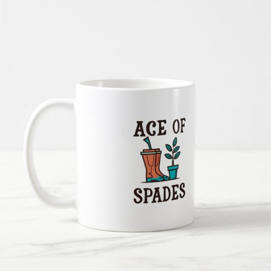 Mug Ace de Pique drôle jardinage nature plante pun (Gauche)