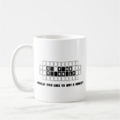 Mug Achat drôle une voyelle (Gauche)