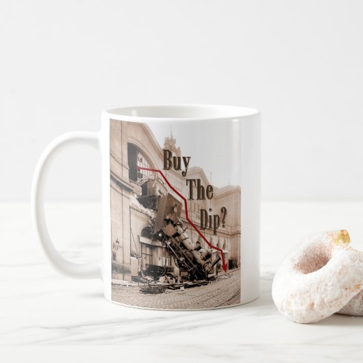 Mug Acheter L'Humour Du Marché Stock Dip (Avec donut)