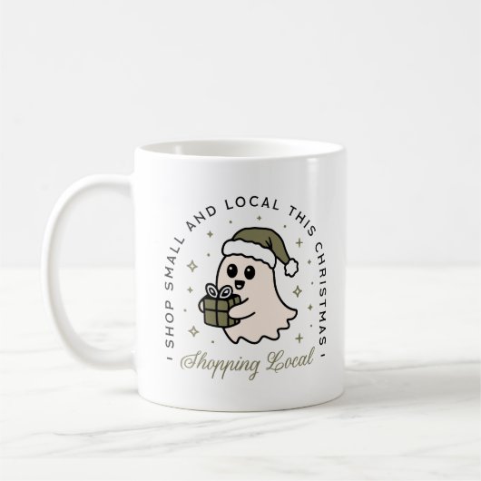 Mug Acheter petit et local ce Noël (Gauche)