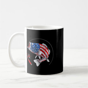 Mug Achigan à grande bouche États-Unis Drapeau américa