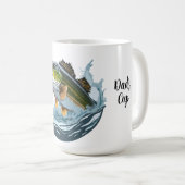 Mug Achigan à grande bouche frappant leurre de surface (Devant droit)