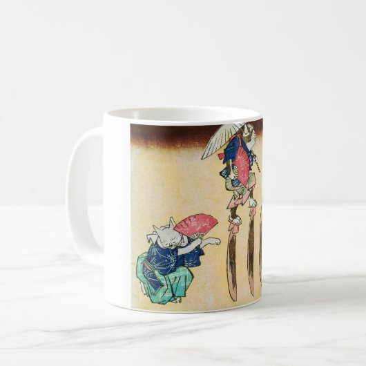 Mug Acrobat Cat, Hiroshige, Ukiyo-e (Devant gauche)