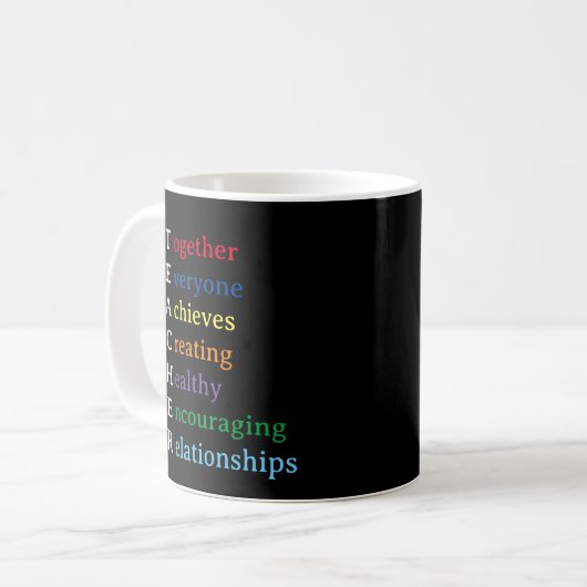 Mug Acronyme de l'enseignant Fun Appréciation de l'ens (Devant gauche)