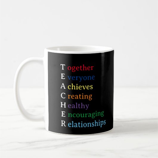 Mug Acronyme de l'enseignant Fun Appréciation de l'ens (Gauche)