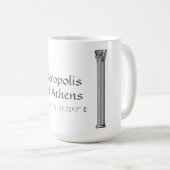 Mug Acropole d'Athènes Latitude Longitude (Devant droit)