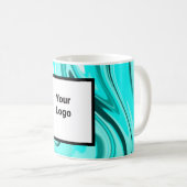 Mug Acrylique noire bleu pour marbre ajouter votre log (Devant droit)