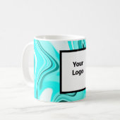 Mug Acrylique noire bleu pour marbre ajouter votre log (Devant gauche)