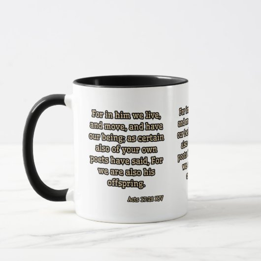 Mug Actes 17:28 KJV Bible Verse Deux Tones (Gauche)