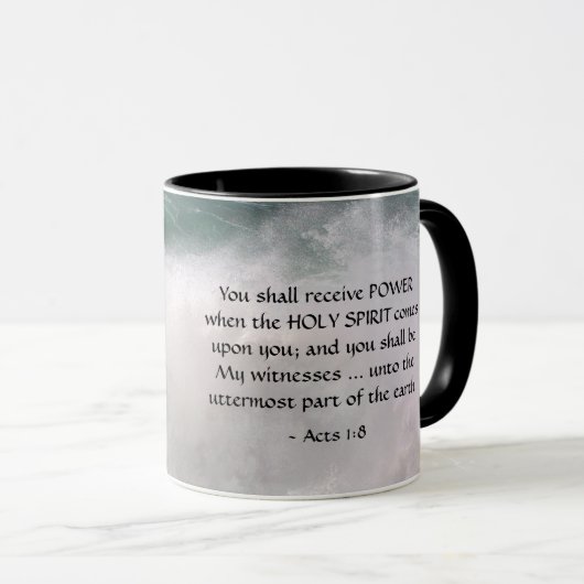 Mug Actes 1:8 Vous recevrez POUVOIR Bible Verse (Devant droit)