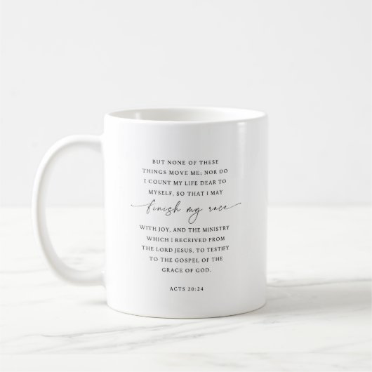 Mug Actes 20:24 Finir ma course avec joie (Gauche)