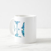 Mug Action Cyan Turquoise Graffiti Abstrait Imprimer (Devant gauche)