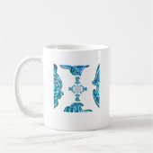 Mug Action Cyan Turquoise Graffiti Abstrait Imprimer (Gauche)
