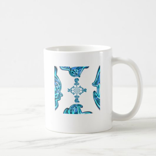 Mug Action Cyan Turquoise Graffiti Abstrait Imprimer (Droite)