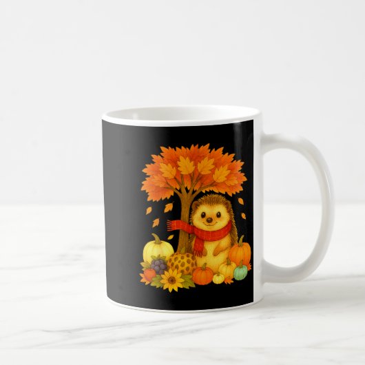 Mug Action de grâce Automne Hérisson Feuille Arbre d'a (Droite)