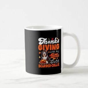 Mug Action de grâce avec mon colley barbu mignon rôti