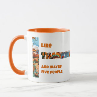 Mug Action de grâce et peut-être cinq personnes