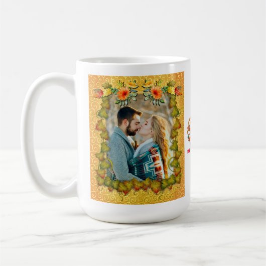 Mug Action de grâce, feuilles d'érable, citrouilles et (Gauche)