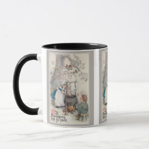 Mug Action de grâces vintage d'enfants cuisinant à l'e