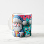 Mug AD 017 - Graphique numérique de Noël Père Noël 3d (Devant gauche)